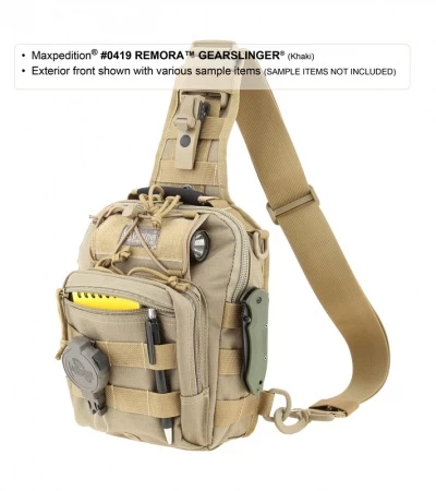 Maxpedition Remora Gearslinger Khaki Shoulder Utility Pack Bag 0419K 5 Maxpedition Remora Gearslinger Khaki Shoulder Utility Pack Bag 0419K - Image 3