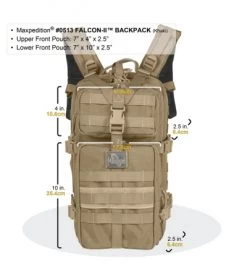 Maxpedition Falcon II Khaki-Foliage Assault Backpack Hydration 0513KF -The Family Tools Shop maxpedition falcon ii od green khaki khaki foliage 1 1