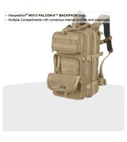 Maxpedition Falcon II Khaki-Foliage Assault Backpack Hydration 0513KF -The Family Tools Shop maxpedition falcon ii od green khaki khaki foliage 6 1