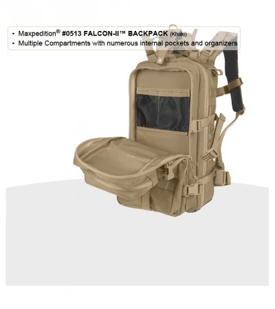 Maxpedition Falcon II Black Assault Backpack Hydration 0513B 10 Maxpedition Falcon II Black Assault Backpack Hydration 0513B - Image 8