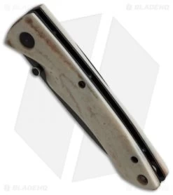 Stone River Ceramic Liner Lock Knife White Stag Horn (2.75" Black) SRG2WSB -The Family Tools Shop stone river ceramics srg2wsb cm side